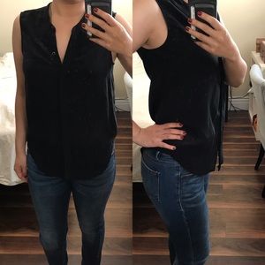 Joie Sleeveless silk blouse black